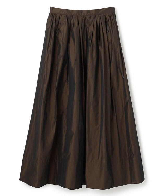 uncrave メモリータフタ フレアスカート ブラウン