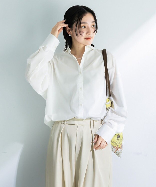 Green Parks イージーケア抜け衿シャツ Off White