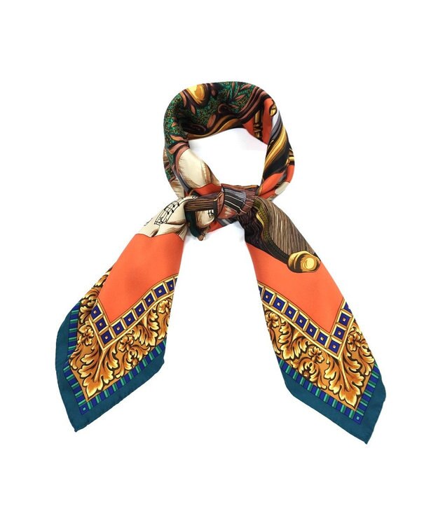 Marca 【伝統横濱スカーフ】演奏会  大判 シルクツイル スカーフ オレンジ