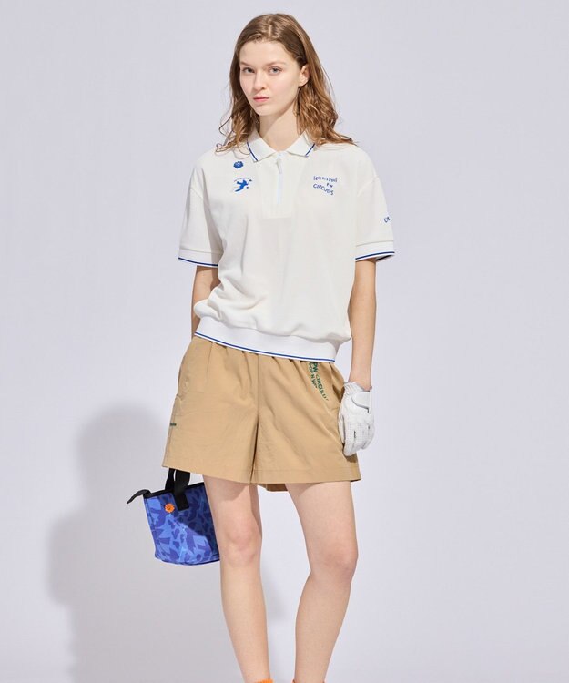 PW CIRCULUS 【WOMEN】ミニワッフル鹿の子ポロ ゴルフウェア レディース ホワイト系