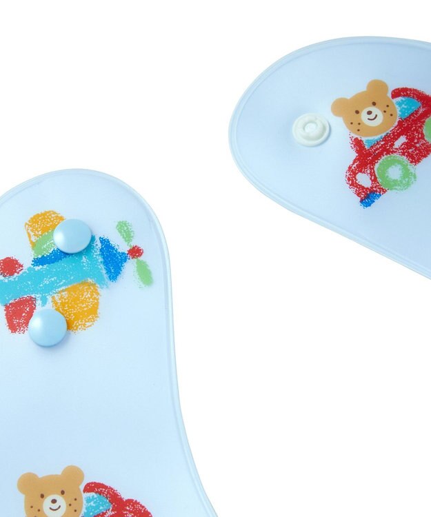 MIKI HOUSE HOT BISCUITS 総柄 お食事スタイ ブルー