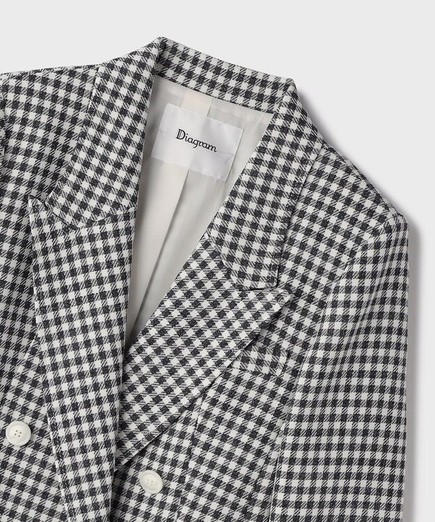 GRACE CONTINENTAL ギンガムダブルジャケット バイカラー