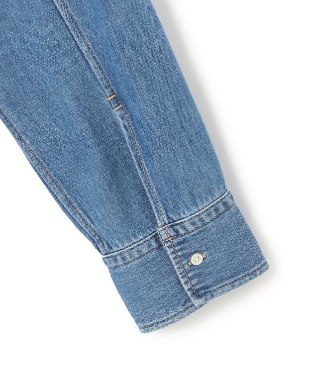 BEIGE， 【洗える・BAILA 11月号掲載】MARKEL / ボウタイ付きシャツカラーデニムシャツ L.Indigo