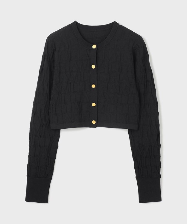 GRACE CONTINENTAL モノグラムニットカーディガン ブラック