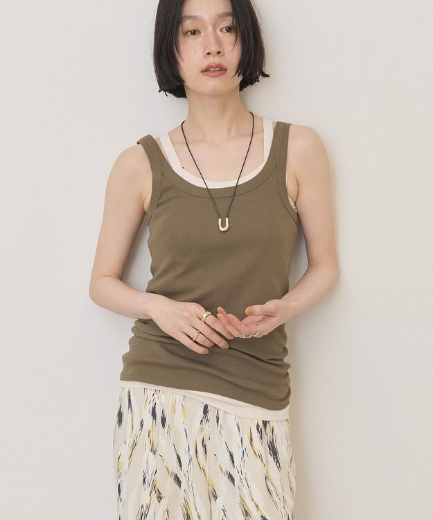 AMERICAN HOLIC 【2点セット】レイヤードデザインタンクトップ Khaki