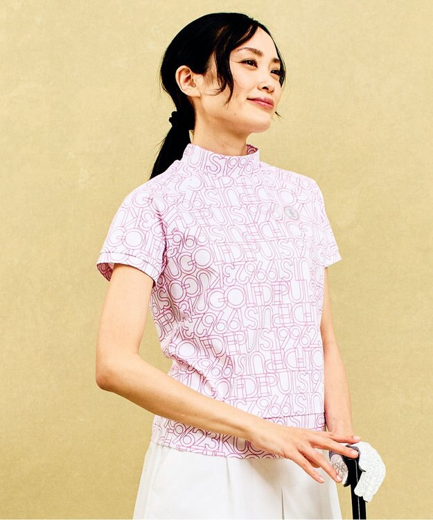 23区GOLF 【辻梨恵プロ着用】【WOMEN】ビッグロゴ モックネック ピンク系5