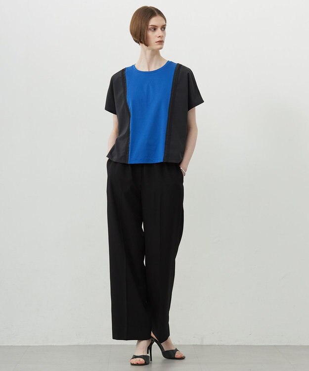 ICB L 【新色追加・UVケア・接触冷感・速乾・防シワ・洗える】 FluidBackSatin  ワイドパンツ ブラック系