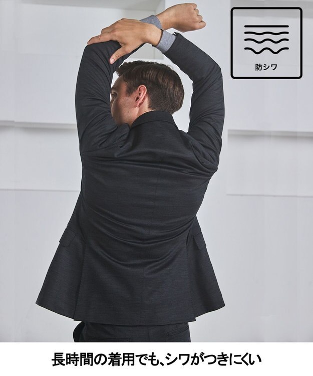 GOTAIRIKU セットアップ対応【洗える/ストレッチ/シワになりにくい】ウォッシャブルジャージー セットアップジャケット_無地（25年モデル） グレー系