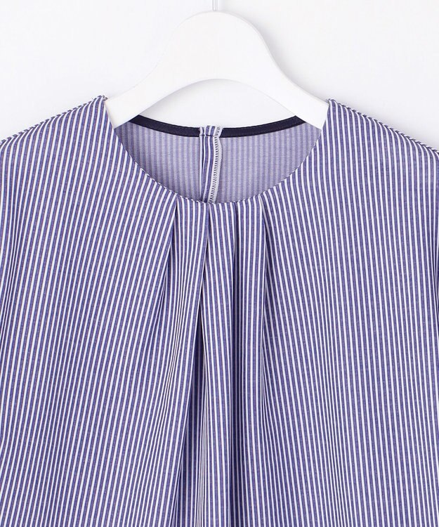 J.PRESS LADIES S 【WEB限定カラーあり】ストライプジャカード フロントタック カットソー ネイビー系1