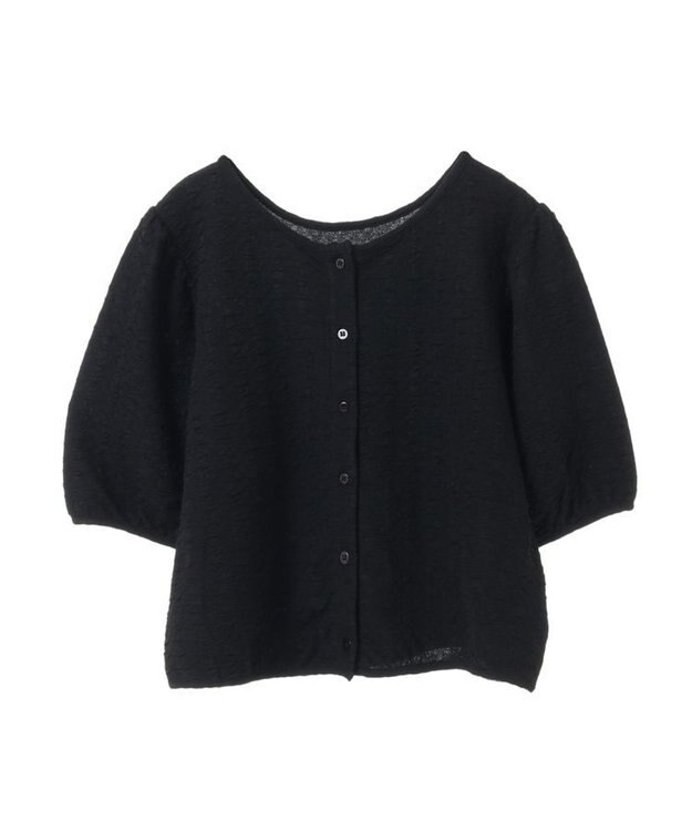 earth music&ecology 前後２ｗａｙパフスリーブカーディガン Black