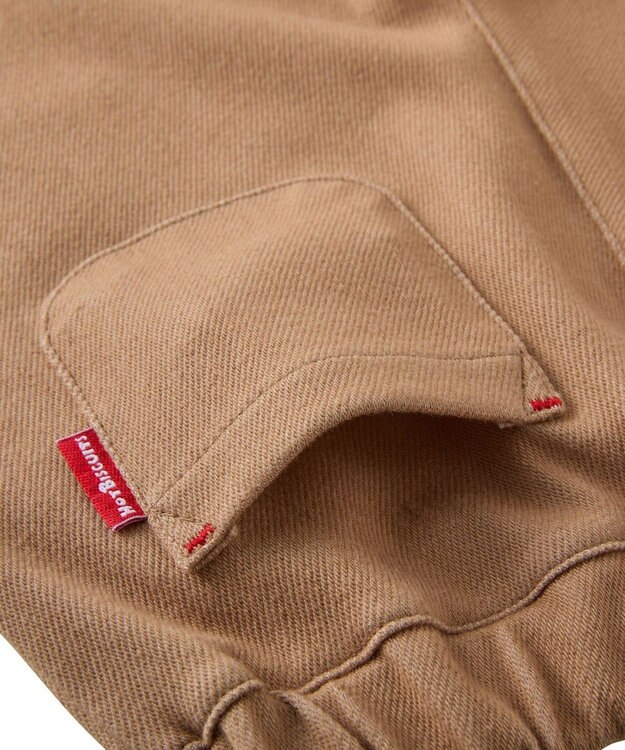 MIKI HOUSE HOT BISCUITS 【80-120cm】【Everyday Series】ワンポイント ストレッチ6分丈パンツ ベージュ