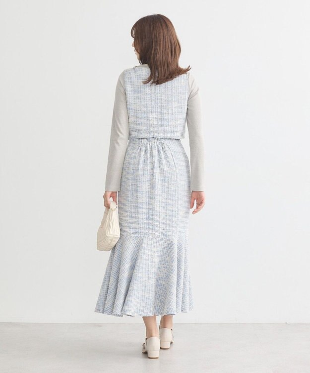 earth music&ecology カットソーツイードビスチェ Blue