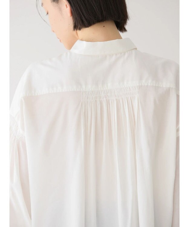 AMERICAN HOLIC ＵＶカット／接触冷感ギャザースリーブブラウス　 Off White