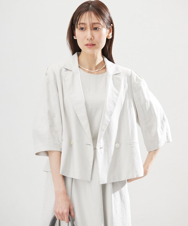 組曲 S リネンレーヨン ジャケット グレージュ系