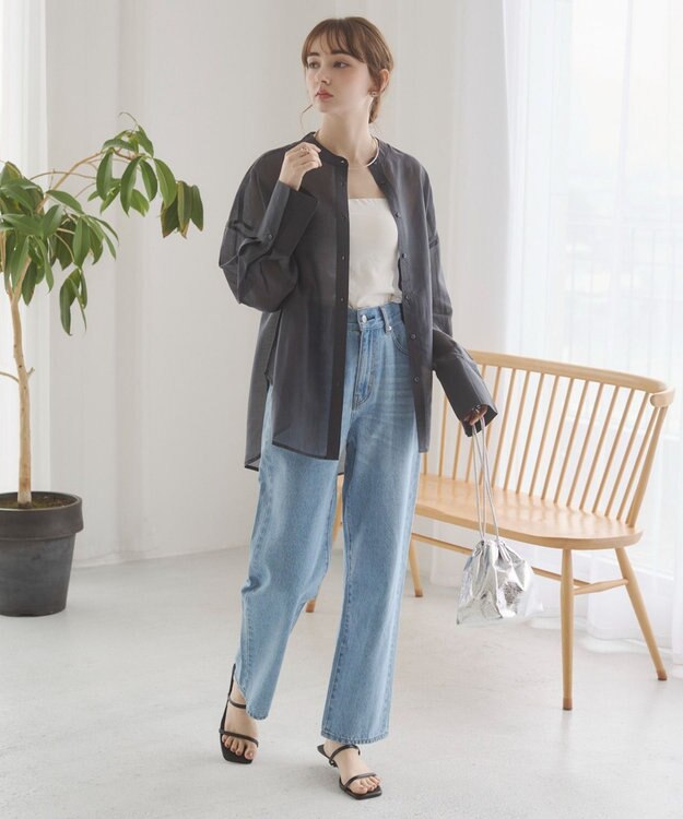 WEGO 【ANGIE VINTAGE】シアーシャツ ブラック