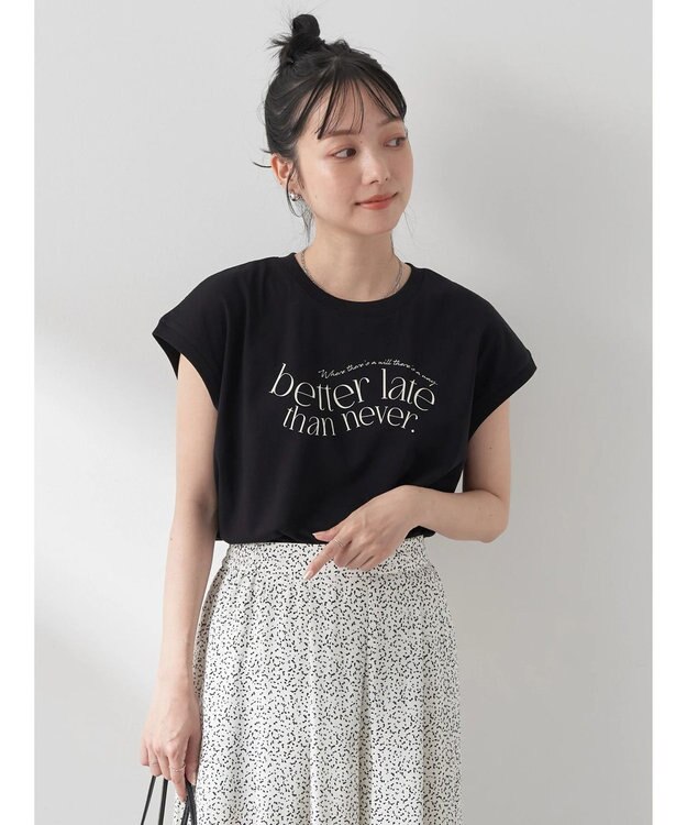 earth music&ecology ｂｅｔｔｅｒ　ｌａｔｅ　フレンチＴ Black