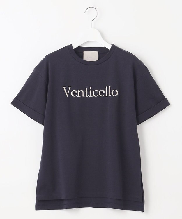 UNFILO 【接触冷感】汗ジミ撥水Tシャツ 半袖 ネイビー系
