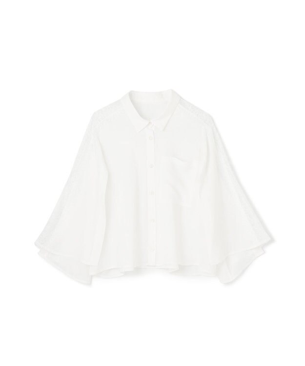 GRACE CONTINENTAL シアーポンチョシャツ ホワイト