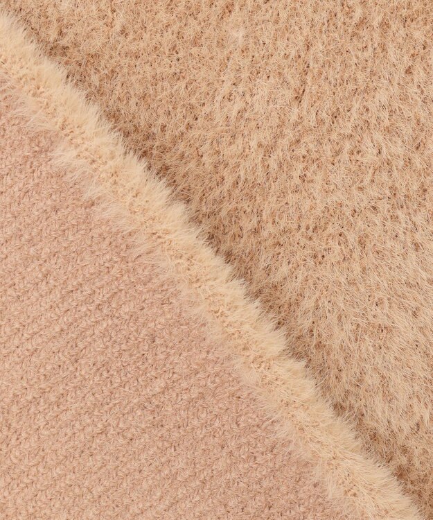 自由区 L 【カタログ掲載】シェニールボンディング ニット キャメル