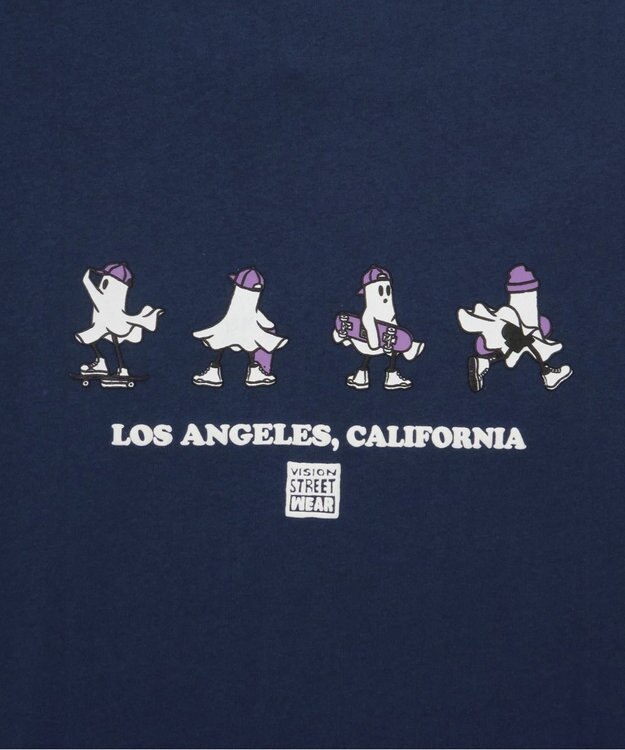WEGO 【ユニセックス着用ITEM/MLサイズ展開】別注VISIONゴーストスケーターグラフィックT（SS） ブルー