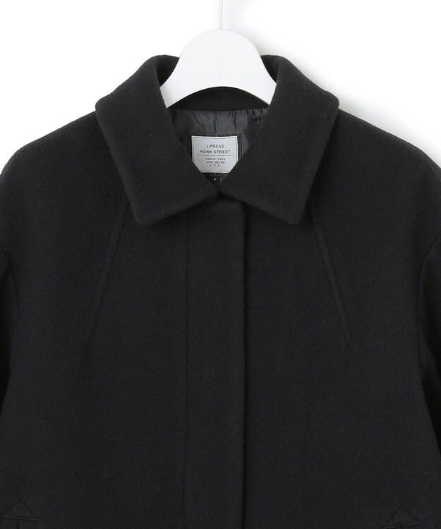 J.PRESS YORK STREET 【WOMEN】2wayショートウールアンゴラビーバー コート ブラック系