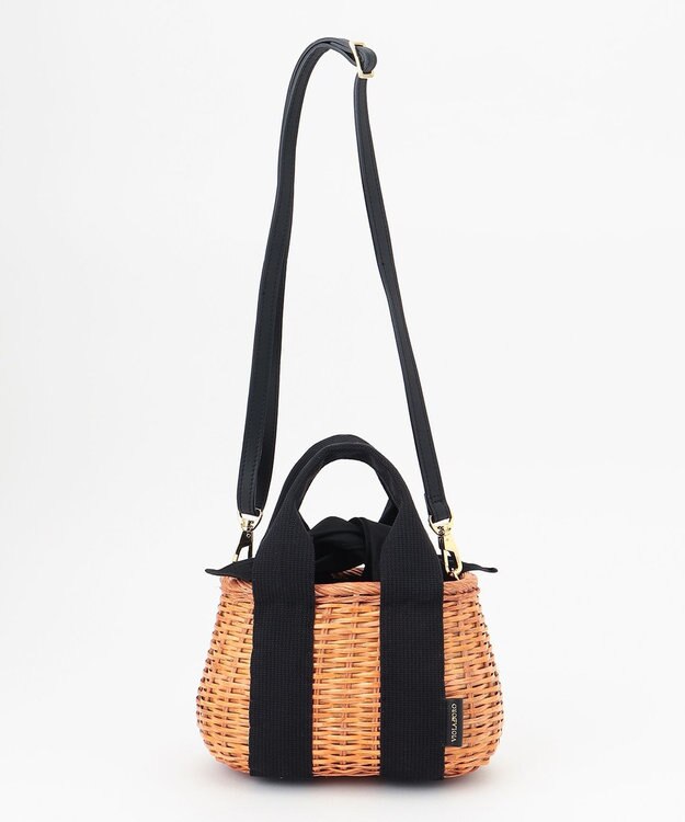 23区 VIOLAd'ORO MIRO スプリットラタン バスケットバッグ ブラック系1