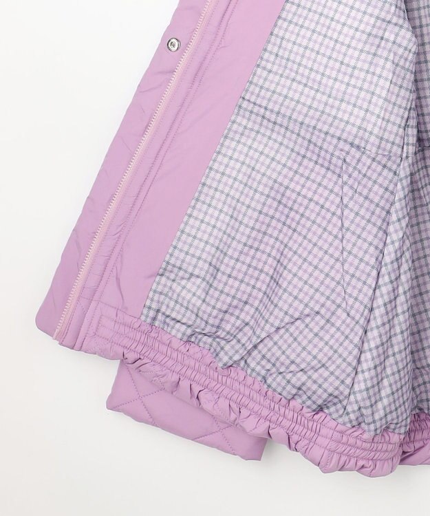 組曲 KIDS 【150-170㎝】マフラー付き中綿キルト アウター ラベンダー