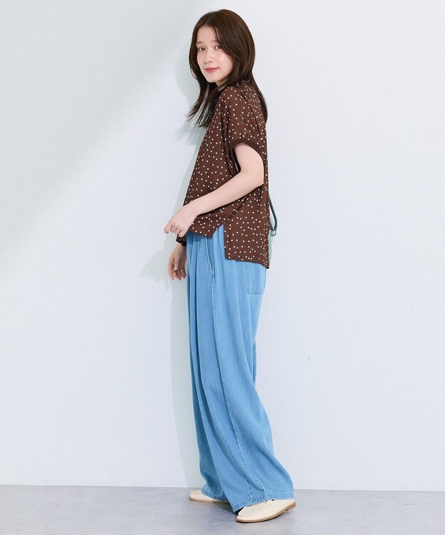 Green Parks リブドッキングブラウス Brown