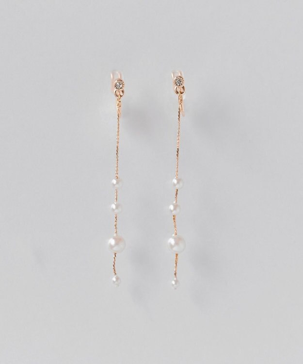 Phoebe 【金属アレルギー対応】【痛くないシリーズ】ドリッピングパールライトフィットイヤリング　シャンパンゴールド シャンパンゴールド