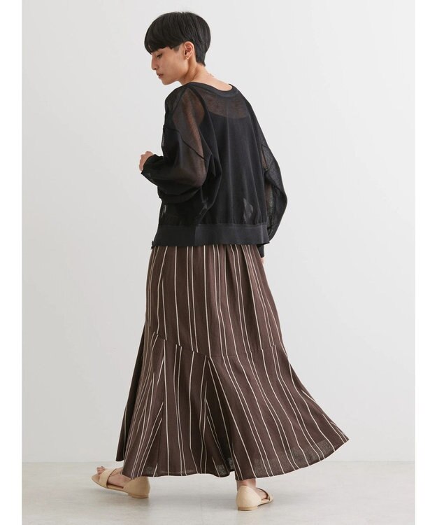 AMERICAN HOLIC リネンブレンドストライプマーメードスカート Stripe Brown