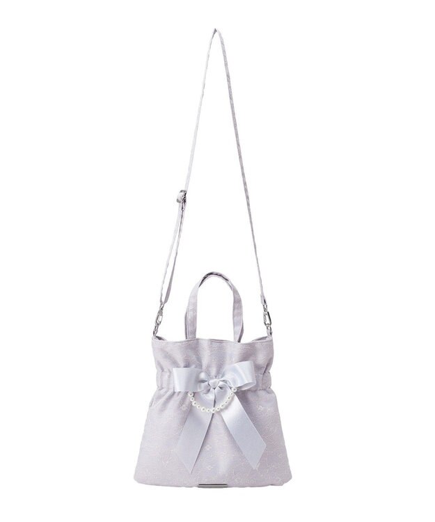 Maison de FLEUR ブルーマニアリボン２Ｗａｙトートバッグ Grayish Blue