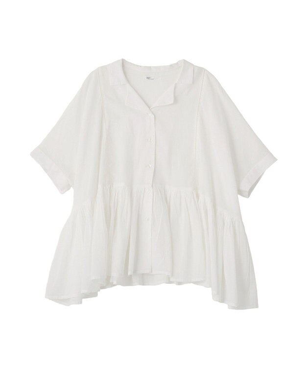 CRAFT STANDARD BOUTIQUE インド製 ペプラムブラウス White