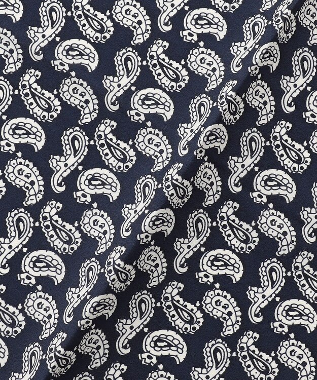 J.PRESS MEN ハンドプリントペイズリー チーフ ダルブルー系6