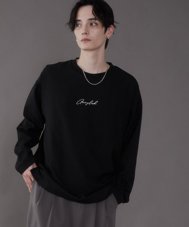 WEGO 【セットアイテム/軽量/シワにならない】ドライポリアンサンブルプルオーバーシャツ（LS） ブラック