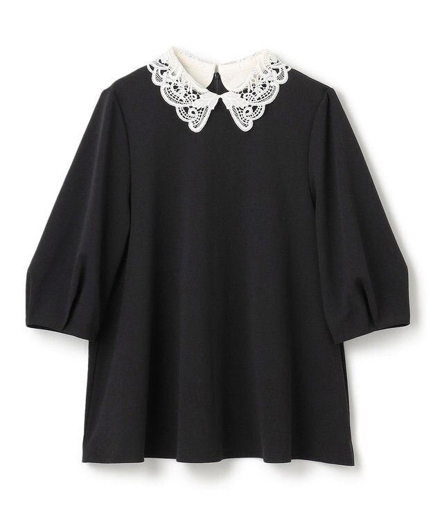 UNFILO L 【2WAY】BEAUTY MOVE レース襟ブラウス ブラック