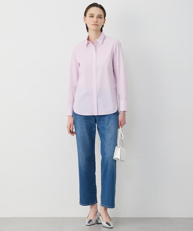 ICB 【先行予約・2WAY】 クリーンブロード タイ付きシャツ ライトピンクストライプ