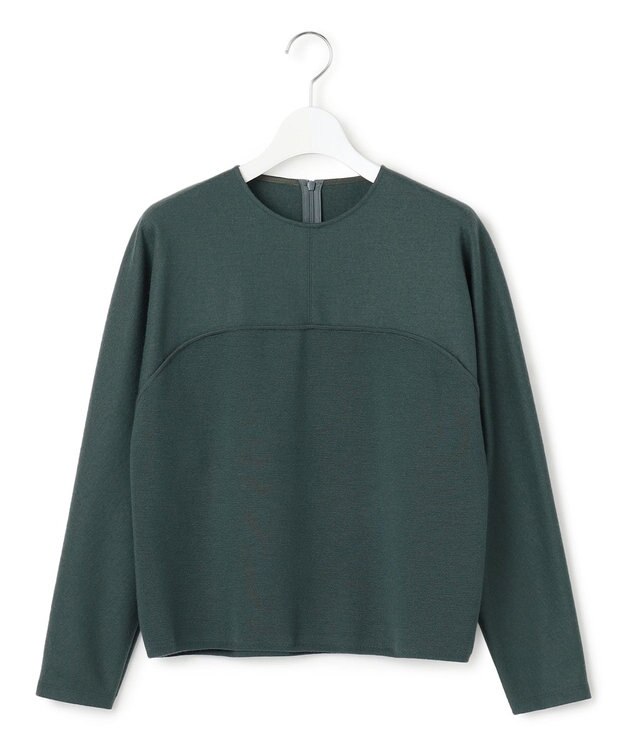 23区 S 【洗える】ウールミルドジャージー ビスチェライクコンビ カットソー ダークグリーン系