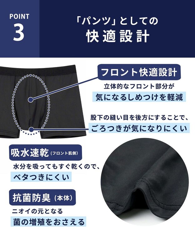 WACOAL MEN ボクサーパンツ 抗菌防臭(本体) 吸水速乾性(フロント肌側) 前閉じ 下着 メンズ GT3310 /ブロス バイ ワコールメン ブラック