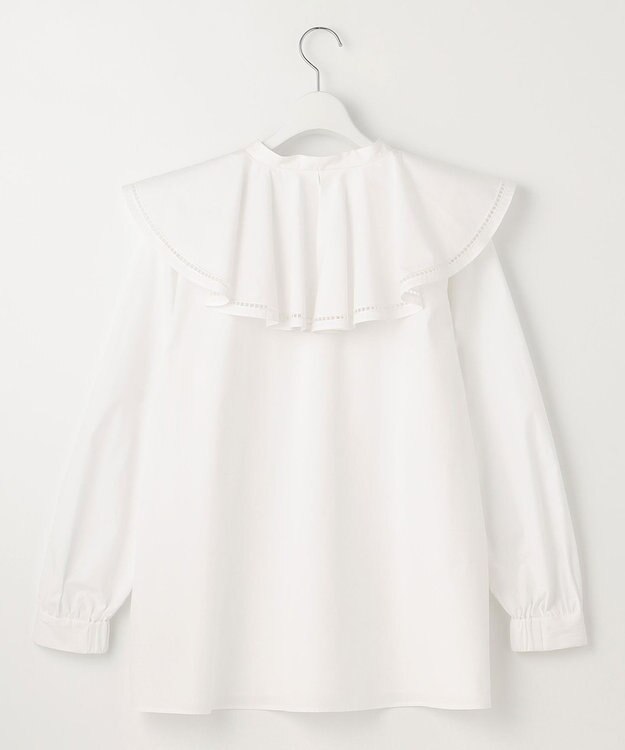 UNFILO 【GLOW 6月号掲載/洗える】ラッフルカラーブラウス ホワイト