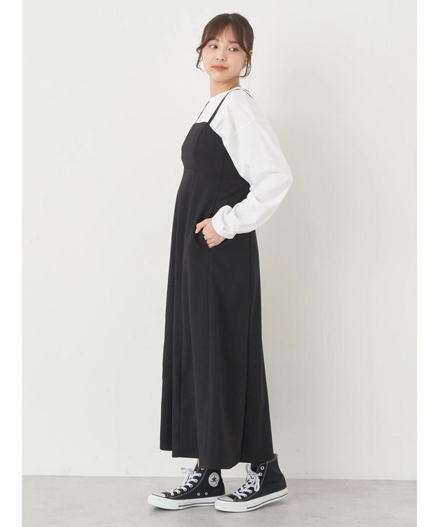 earth music&ecology ダブルストラップキャミワンピース Black