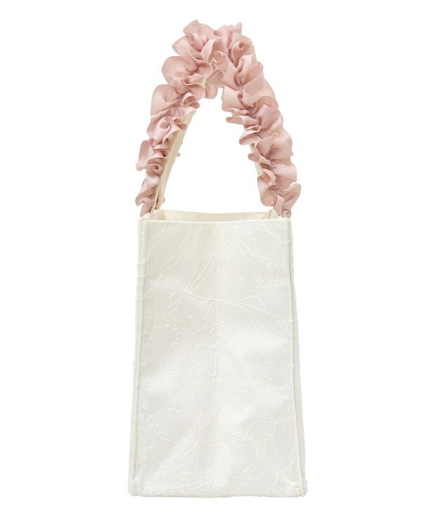 Maison de FLEUR EC限定レースフリルハンドルスクエアトートSバッグ Ivory