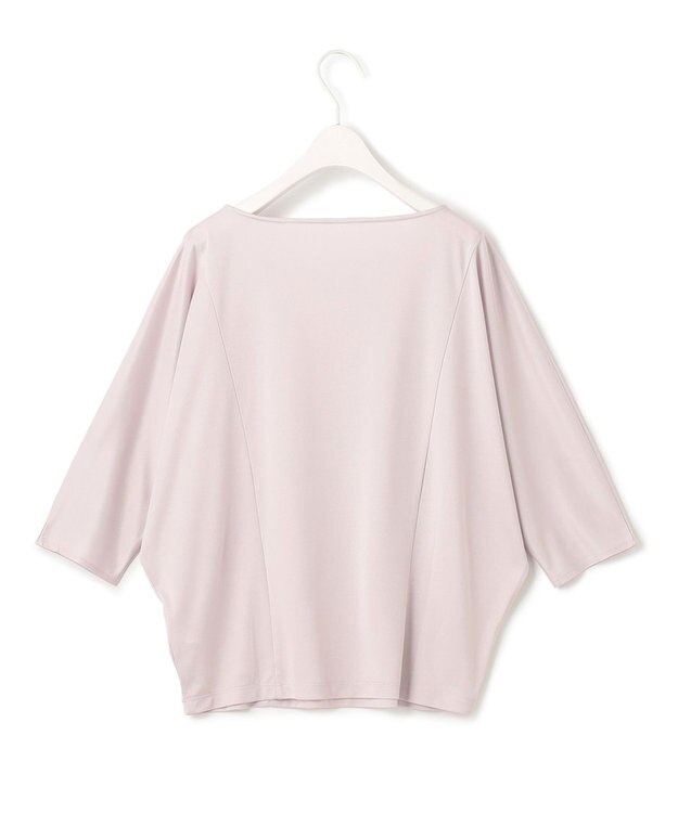 ICB 【洗える】トリアセサテンスムース 5分袖プルオーバー パールグレー系