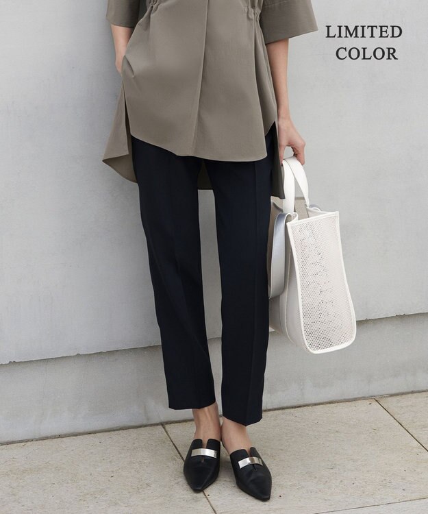 ICB L 【WEB限定カラーあり】FluidBackSatin ドロストパンツ ネイビー［WEB限定］
