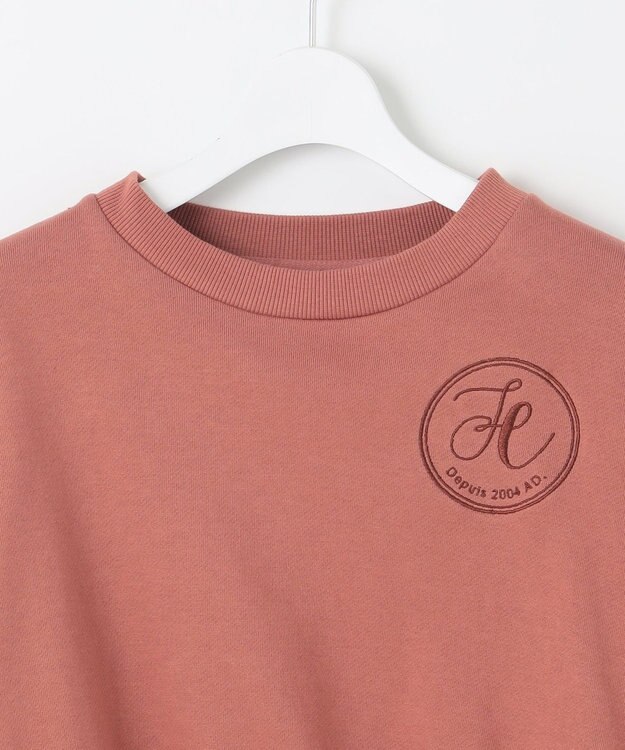 Feroux 【洗える】ロゴ刺繍裏毛 プルオーバー ピンク系