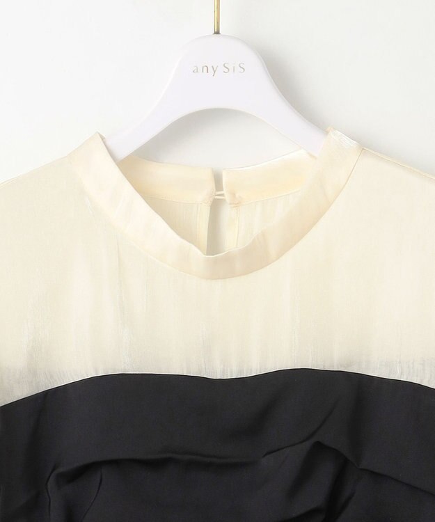 ANY SIS 【洗える】デザインタック コンビネゾン ブラック