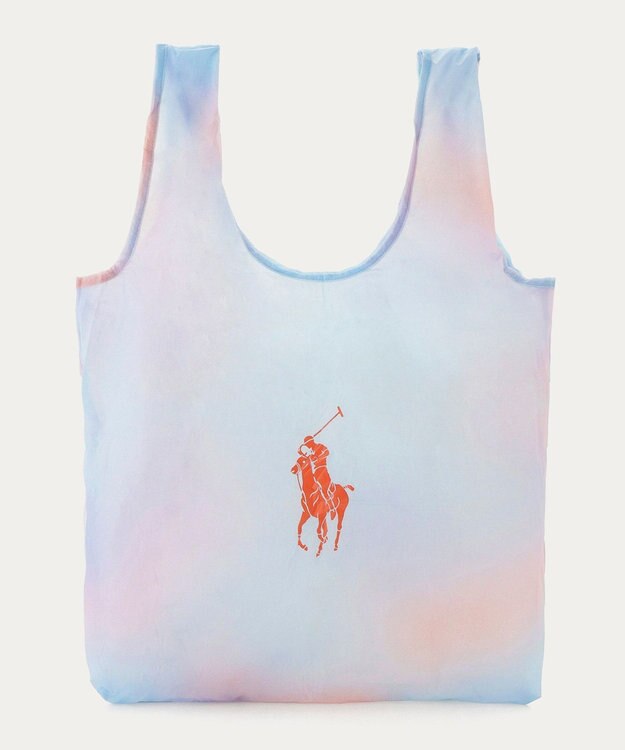 MOONBAT POLO RALPH LAUREN(ポロ ラルフローレン)ポロポニー ポケッタブル レインバッグ Mサイズ 無地 ストラップベルト付き サックスブルー