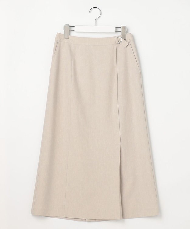 J.PRESS LADIES リネンバイオシャンブレー Aライン スカート ベージュ系