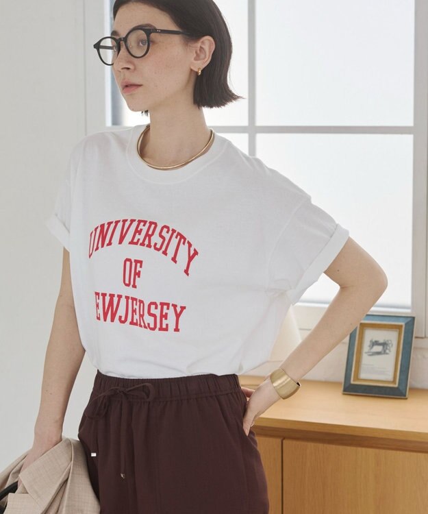 WEGO 【ANGIE VINTAGE】カレッジロゴプリントTee ホワイトその他