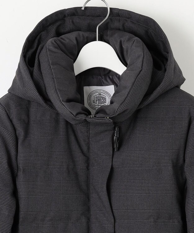 J.PRESS LADIES S 千鳥&グレンチェック ショート ダウン コート グレー系3