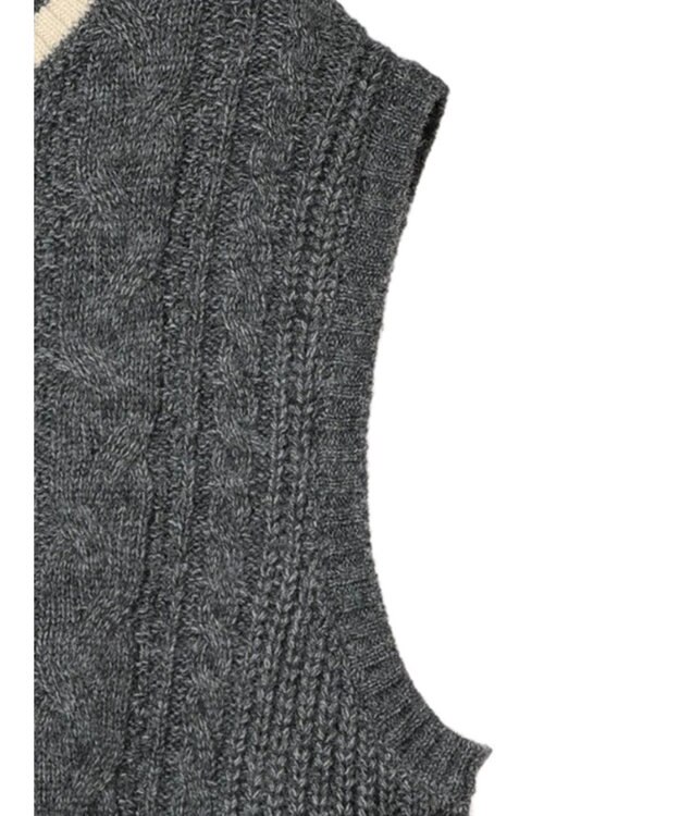 CRAFT STANDARD BOUTIQUE ２ＷＡＹケーブルニットベスト Gray